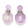 Faceted Natural Amethyst Openable Perfume Bottle Pendants G-I287-06P-C-3