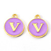 Golden Plated Alloy Enamel Charms ENAM-S118-10V-1