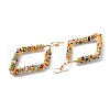 Big Rhombus Glass Seed Beads Dangle Earrings for Girl Women EJEW-I258-01G-2