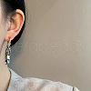 Alloy Oval Tassel Hoop Earrings FS-WG80DFE-02-2
