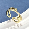 Brass Micro Pave Cubic Zirconia Cuff Rings RJEW-D322-07G-1