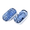 Spray Painted Transparent Glass Connector Charms GLAA-H035-06D-2