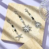 Mushroom/Sun/Starfish Alloy & Glass Pendant Decorations HJEW-YW00006-4