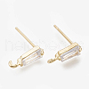 Brass Stud Earring Findings X-KK-S348-118-2