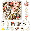 60Pcs 15 Styles Alloy Enamel Pendants FIND-FS0002-77-1