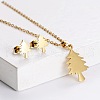 201 Stainless Steel Pendant Necklace & Stud Earring Sets FS-WGB816B-15-1