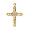 Brass Micro Pave Clear Cubic Zirconia Pendants KK-A212-06B-G-1