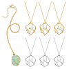 Unicraftale 6Pcs 2 Colors Crystal Holder Cage Necklace NJEW-UN0001-48-1