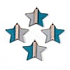 Transparent Resin & Wood Pendants RESI-T057-62A-1