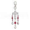 7Pcs Alloy Cross & Heart Pendant Decorations HJEW-JM02536-3