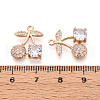 Brass Micro Pave Cubic Zirconia Pendants KK-T074-71KCG-01-3