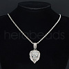 Lion Head Zinc Alloy with Crystal Rhinestone Pendant Necklaces FS-WG67D00-02-1