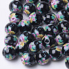 Printed & Spray Painted Glass Beads GLAA-S047-03A-10-1