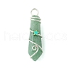 Natural Mixed Stone Pointed Pendants PALLOY-JF02803-04-3