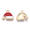 Golden Plated Alloy Enamel Charms X-ENAM-T009-96-RS-2