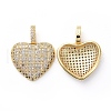 Brass Micro Pave Clear Cubic Zirconia Pendants KK-I658-36G-2