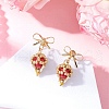 Brass Diamond Dangle Stud Earrings EJEW-MZ00465-4