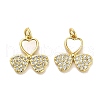 Brass Micro Pave Clear Cubic Zirconia Pendants KK-K365-05C-G-1