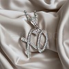 Zinc Alloy Crystal Rhinestone Letter XO Heart Pendant Necklaces for Women FS-WGEFE1E-01-1