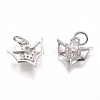 Brass Micro Pave Cubic Zirconia Charms KK-K238-09P-2