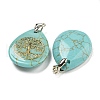 Synthetic Turquoise Teardrop Pendants G-Q175-01F-2