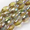 Electroplate Glass Beads Strands EGLA-J013-4x6mm-H29-1