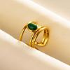 Teardrop Synthetic Malachite Finger Rings QT3031-6-1