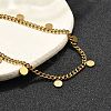 304 Stainless Steel Flat Round Charm Bracelets BJEW-R021-04G-2