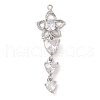 Brass Inlay Clear Glass Pendants KK-S388-07P-1