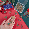 SUNNYCLUE 28Pcs 2 Styles Golden Plated Christmas Alloy Enamel Pendants ENAM-SC0005-83-3