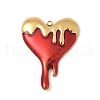 304 Stainless Steel Enamel Pendants STAS-V015-23G-1