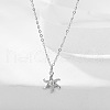 925 Sterling Silver Pave Clear Cubic Zirconia Starfish Pendant Necklaces for Women FS-WG4853F-03-1