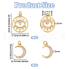 BENECREAT 8Pcs 2 Style Rack Plating Brass Micro Pave Cubic Zirconia Pendants KK-BC0011-96-2