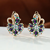Brass Micro Pave Cubic Zirconia Hoop Earrings WG0C687-05-1