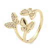 Brass Micro Pave Cubic Zirconia Cuff Rings RJEW-I103-026G-1