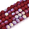 Frosted Opaque Glass Beads Strands GLAA-T032-P4mm-MBB05-1