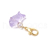 Transparent Spray Painted Glass Pendant Decorations HJEW-JM03293-02-5