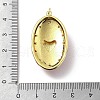 Oval with Heart Brass Micro Pave Cubic Zirconia Pendants KK-Z114-24G-4