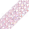 Electroplate Opaque Solid Color Glass Beads Strands EGLA-N002-42-01-1