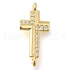Brass Pave Clear Cubic Zirconia Connector Charms KK-M101-02G-G01-1