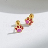 304 Stainless Steel Stud Enamel Earrings EJEW-Q028-04A-G-1