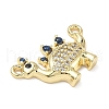 Brass Pave Clear and Blue Cubic Zirconia Links ZIRC-I356-09G-2