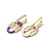 Oval Real 18K Gold Plated Brass Dangle Hoop Earrings EJEW-L268-041G-05-2