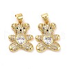 Brass Micro Pave Cubic Zirconia Pendants KK-K258-24B-G-RS-1