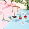 304 Stainless Steel Flower Dangle Earrings EJEW-MZ00461-1