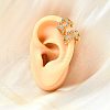 Brass Micro Pave Clear Cubic Zirconia Cuff Earrings EJEW-F370-31G-2