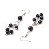 2 Pairs Synthetic Aqua Terra Jasper & Natural Black Onyx Dangle Earrings EJEW-JE06383-5