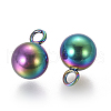 Ion Plating(IP) 304 Stainless Steel Sphere Charms STAS-F225-20-M-2