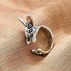 Zinc Alloy Open Cuff Rings for Women RJEW-U058-02AS-1