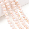 Electroplate Opaque Solid Color Glass Beads Strands EGLA-A034-P2mm-L20-4